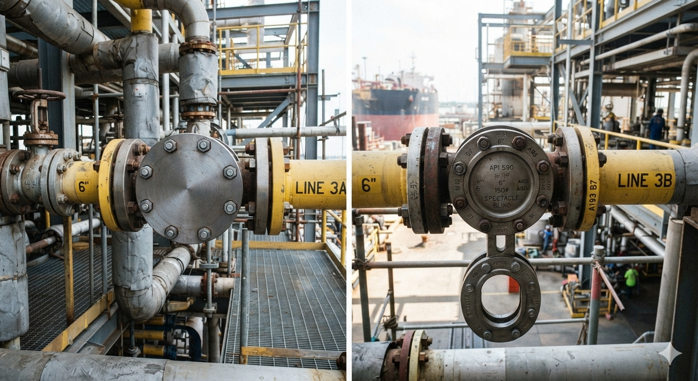 Blind flange vs spectacle blind comparison